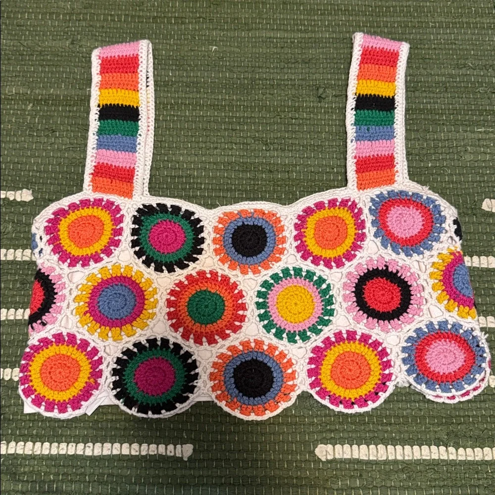 FARM Rio Rainbow Fun Knit Cotton Crop Top - Picture 4 of 6